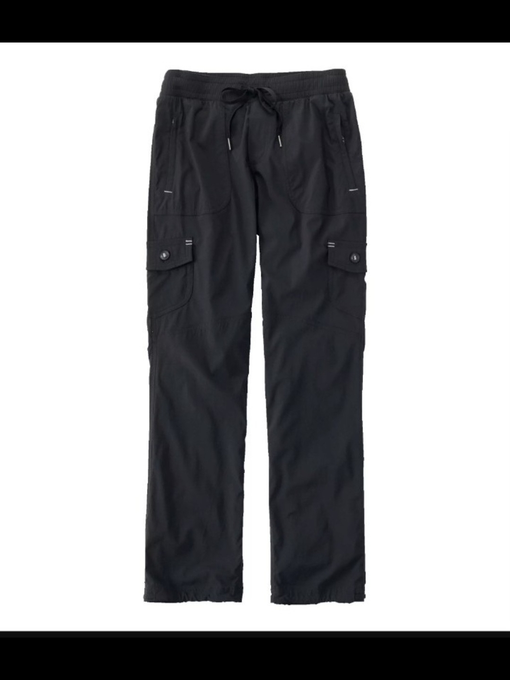 L.L. Bean Women's Vista Camp Pants Straight-Leg Cargo Black Small Petite